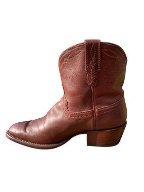 Tecovas Brown Leather Western Ankle Boots-Penny Boot